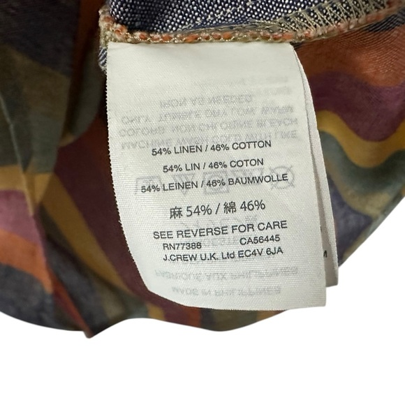 Madewell Womens Linen Blend Striped Tie-Front Top XS Button Up Short Sleeve - Picture 5 of 6